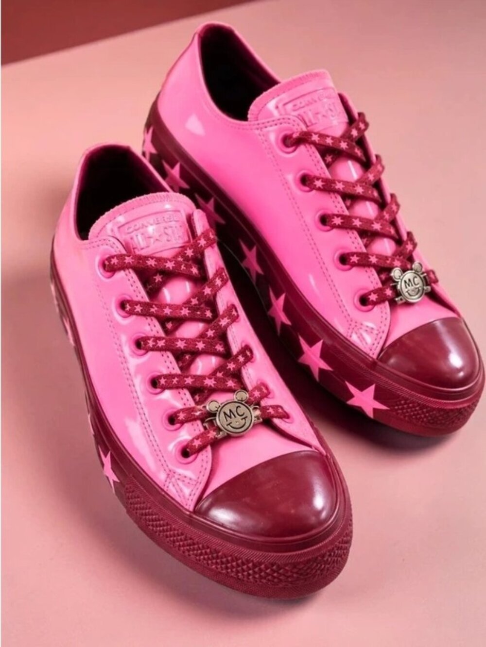 Converse x Miley Cyrus Chuck Taylor All Star Lift Pink Patent Sneakers Women 10